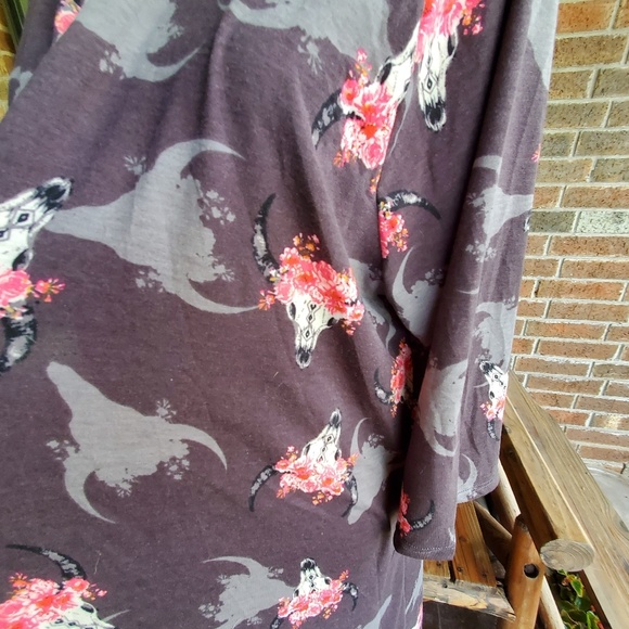 COWGIRL BULL FLORAL CARDIGAN DUSTER KIMONO XXL-3X - Picture 7 of 8